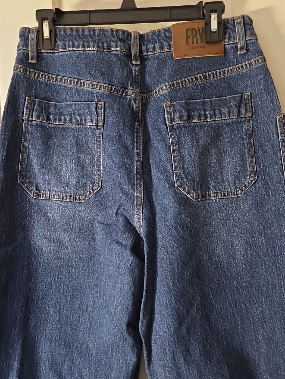 FRYE Dark Blue Barrel Jeans - Picture 2 of 6